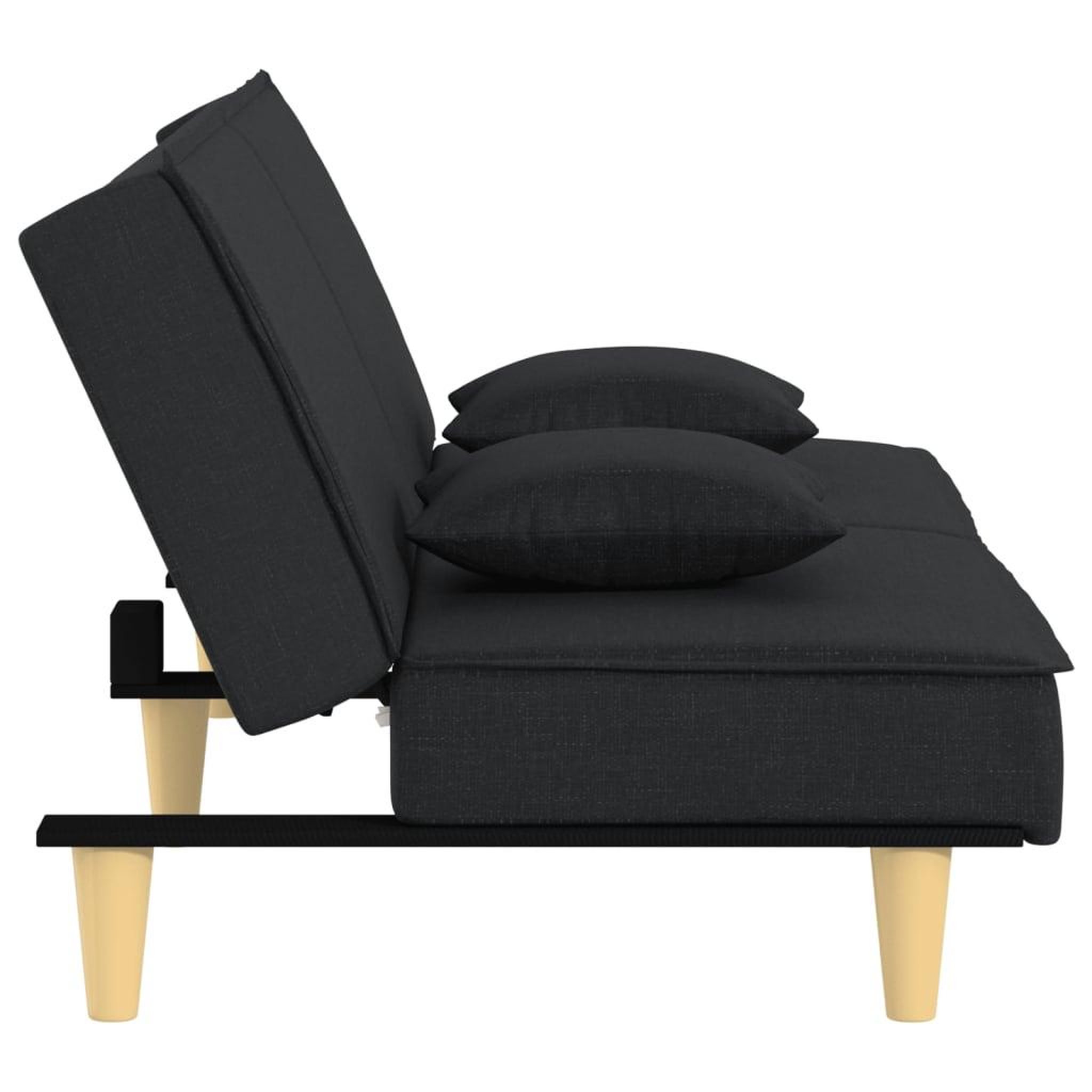 Voir la diapositive 5 : VIDAXL Canape-lit noir tissu