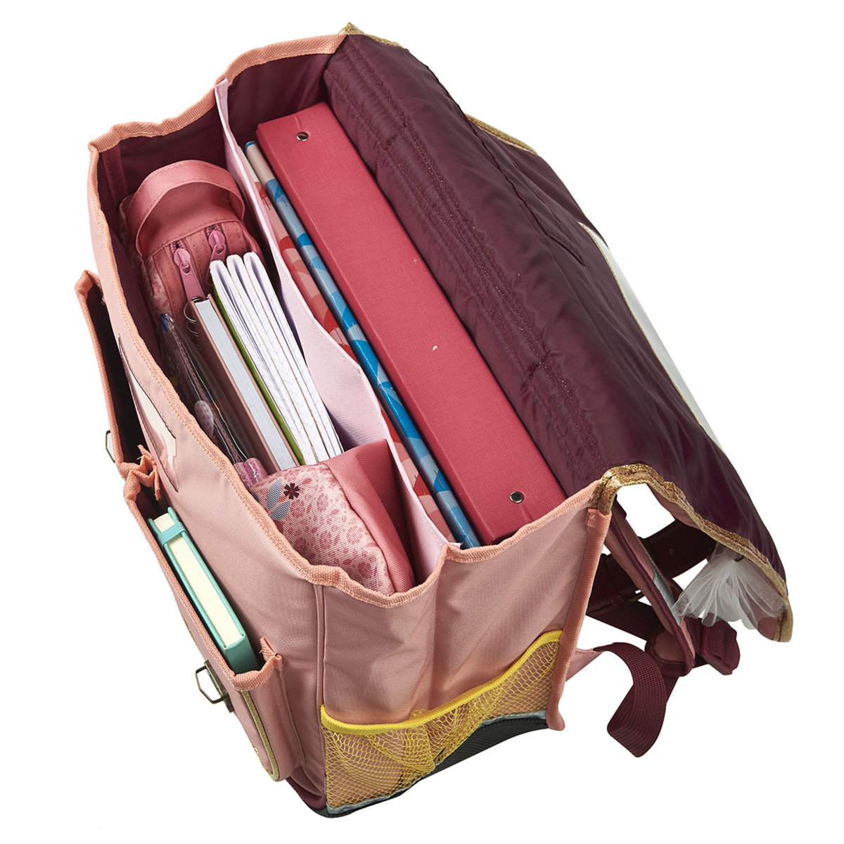 AUCHAN Cartable 38 cm CP/CE1/CE2 rose BALLERINA avec leds