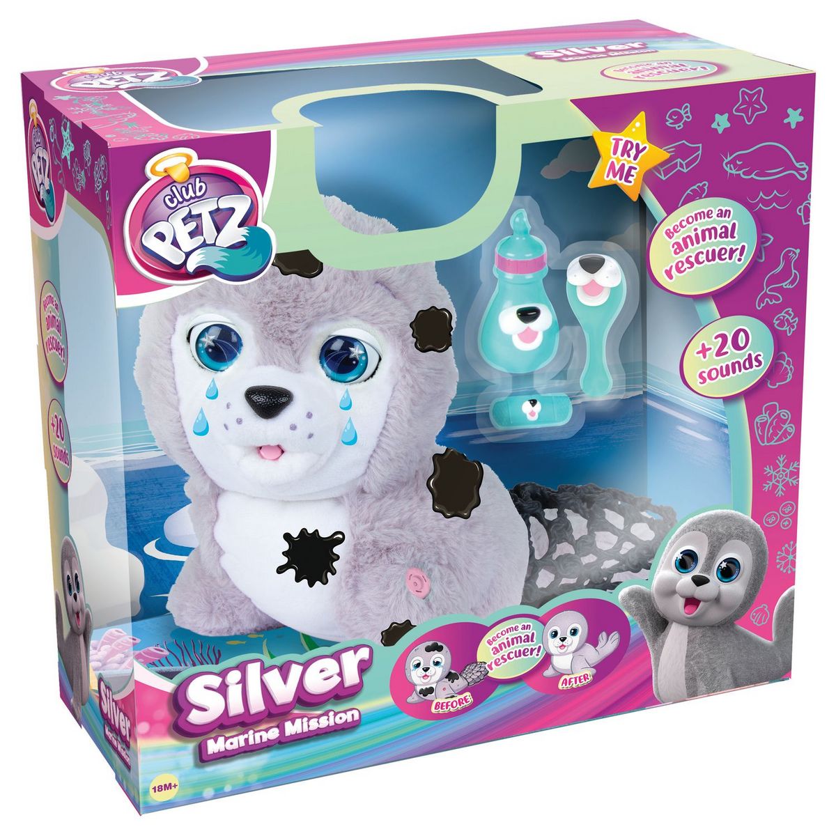 IMC TOYS Peluche interactive Silver mon bébé phoque