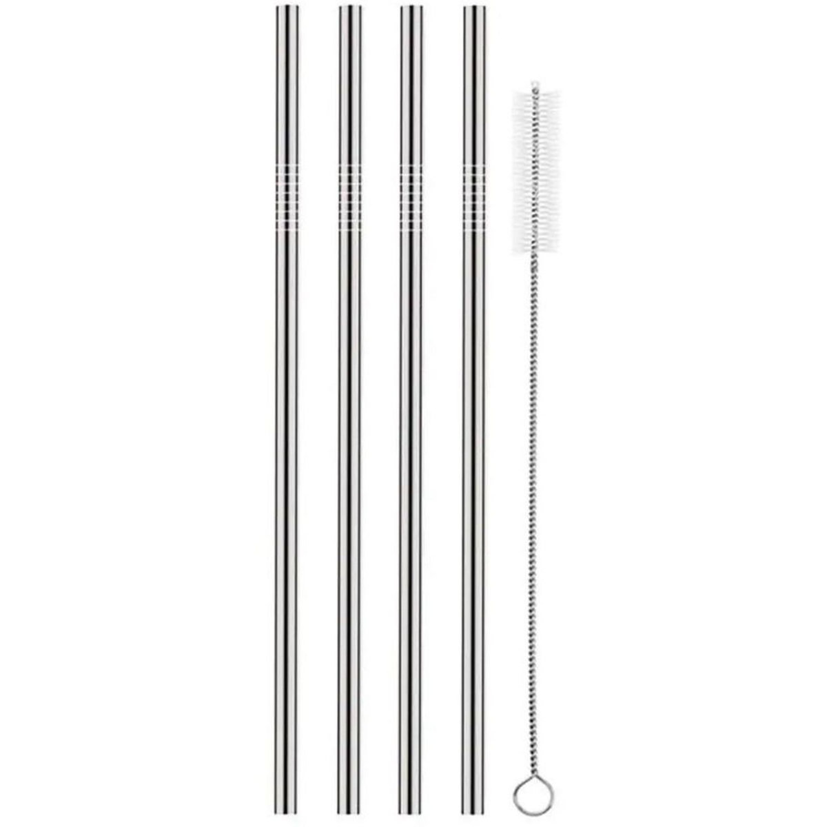 Pailles en inox X4 avec goupillon adapté