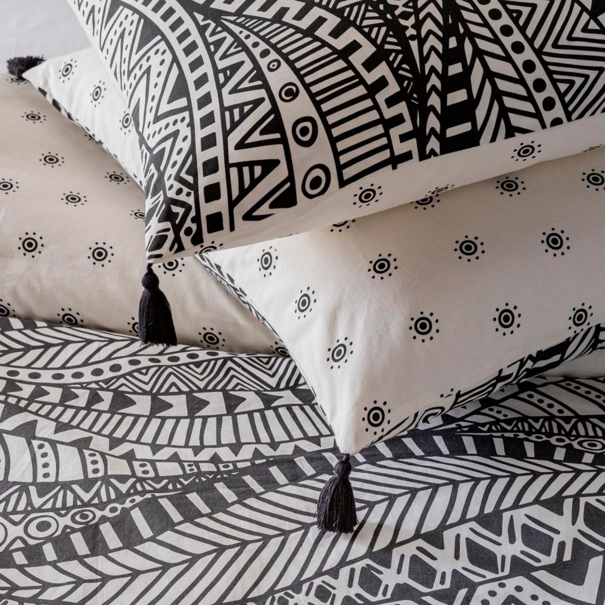 FUTURE HOME Parure de lit 2 personnes ethnique réversible