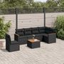 Voir la diapositive 1 : VIDAXL Salon de jardin 7 pcs avec coussins noir resine tressee