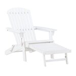 Paris Prix Chaise Longue en Bois  Tropea  88cm Blanc