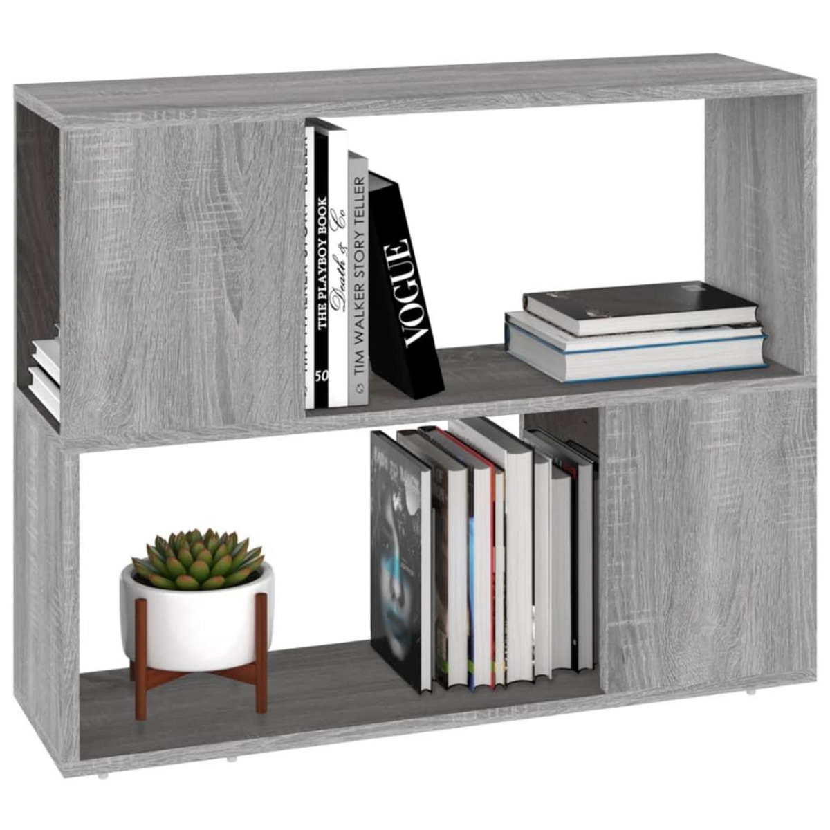 VIDAXL Bibliotheque/Separateur de piece Sonoma gris 80x24x63 cm