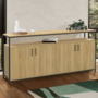 Voir la diapositive 2 : ID MARKET Buffet 160 cm DETROIT 4 portes bois et noir design industriel