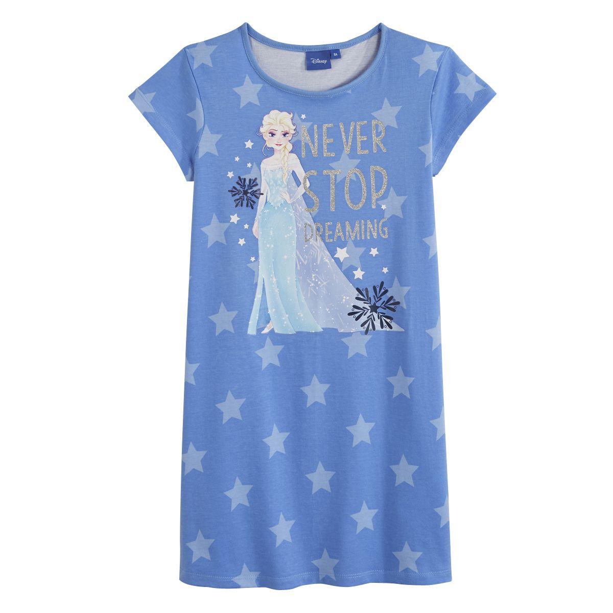 Reine des neiges Chemise de nuit  manches courtes en coton fille 