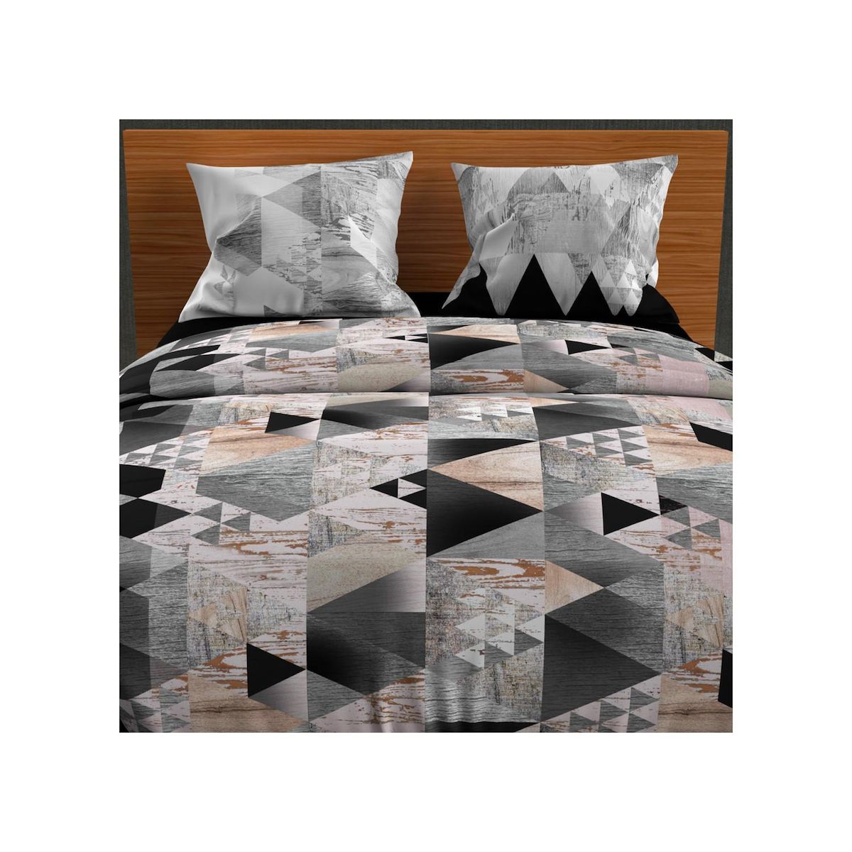 SOLEIL D'OCRE Parure housse de couette en coton 57 fils NORDIQUE, par Soleil d'ocre