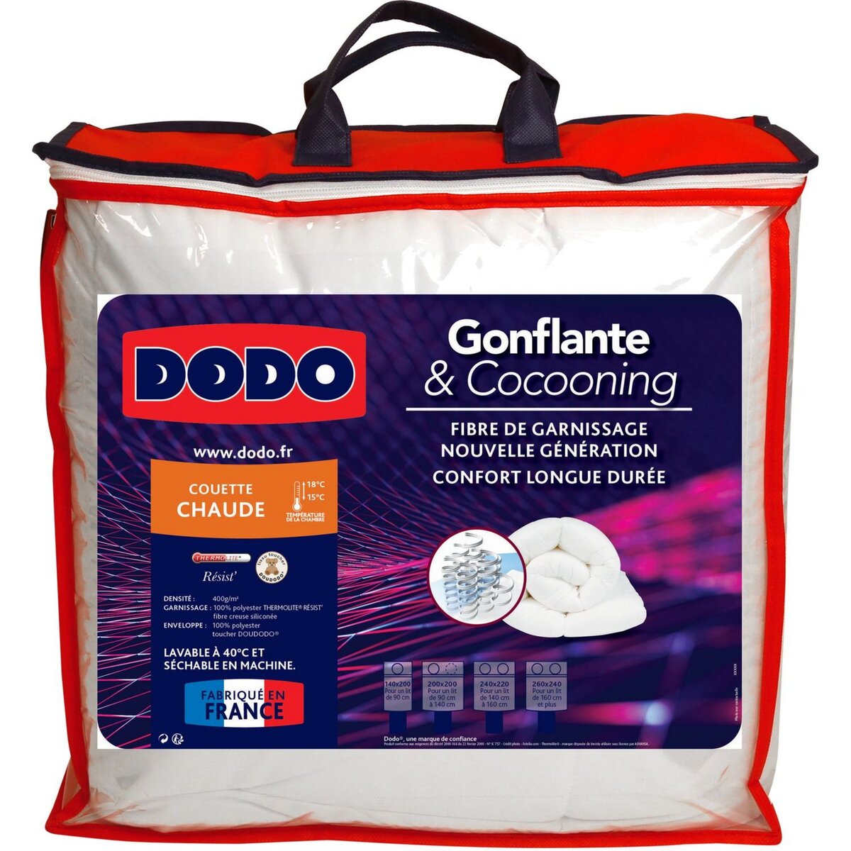 DODO Couette Chaude 400 g/m² GONFLANTE & COCOONING 