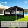 Voir la diapositive 2 : tectake Pavillon de jardin 6 x 3 m avec cadre en aluminium noir