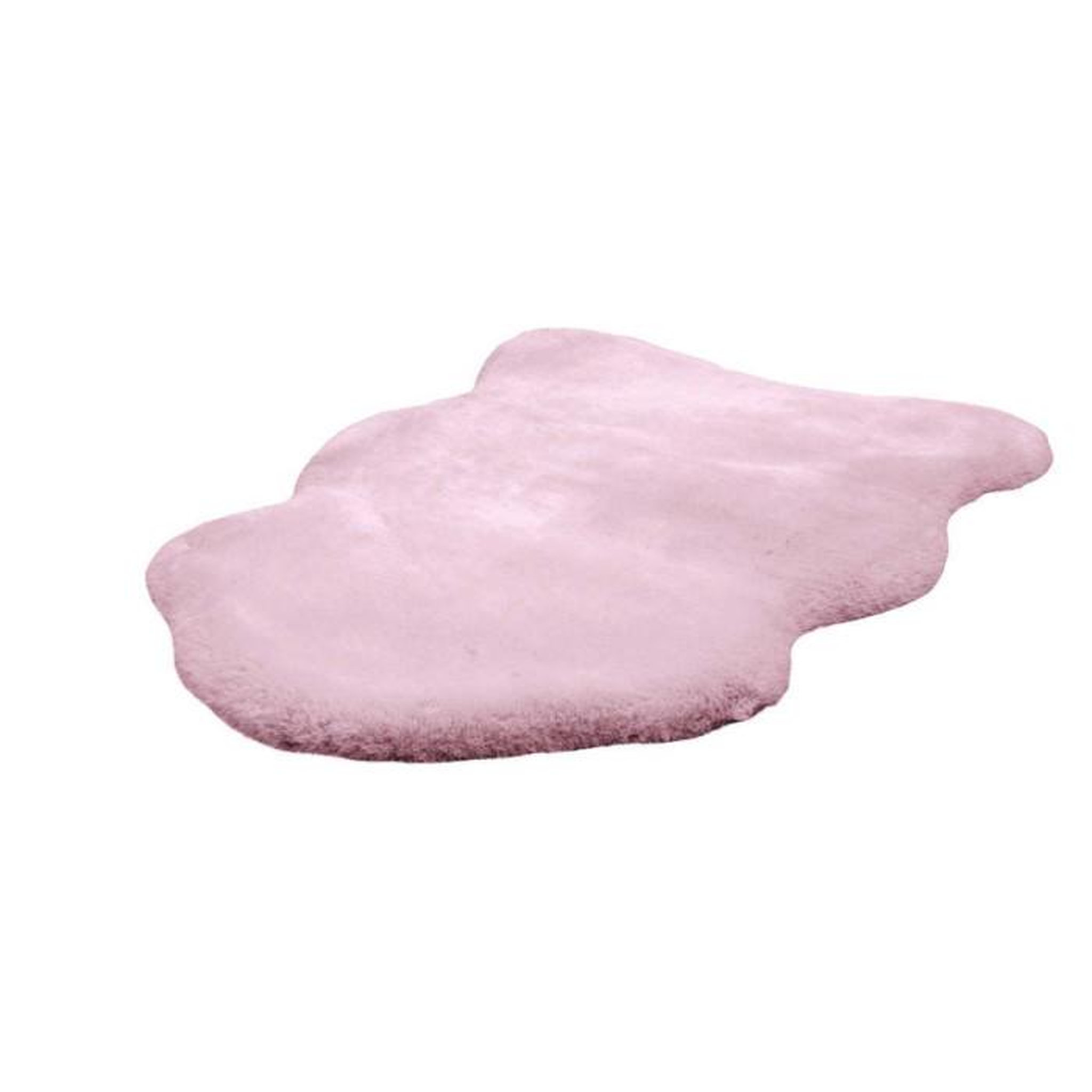 Voir la diapositive 2 : Paris Prix Tapis Uni Doux Poils Longs  Rabbit  60x90cm Rose