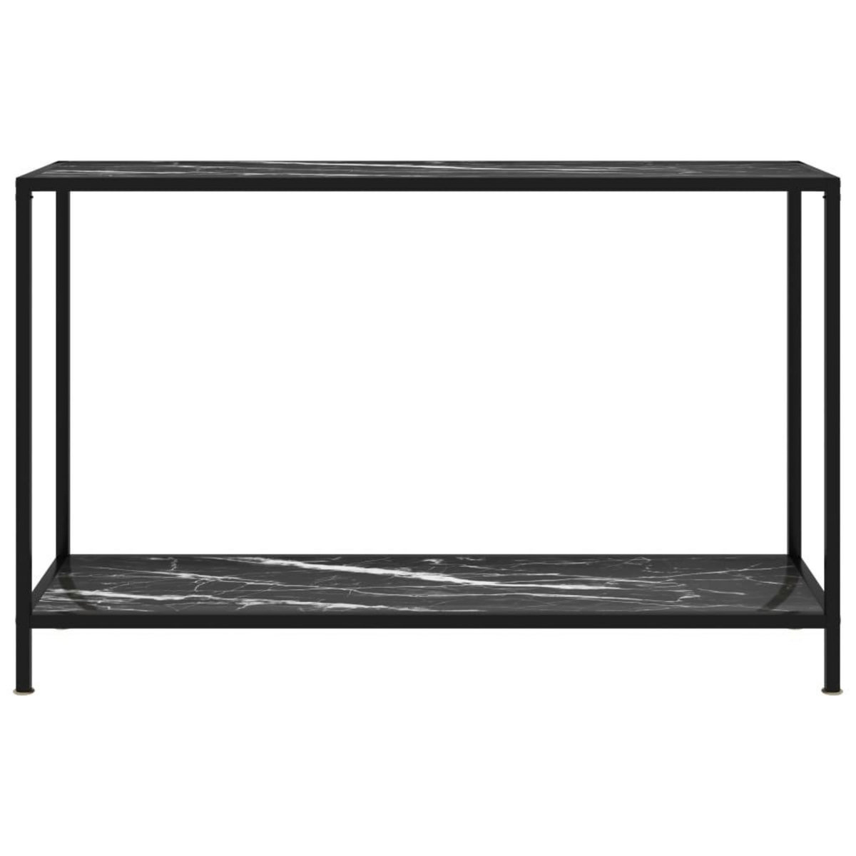 VIDAXL Table console Noir 120x35x75 cm Verre trempe
