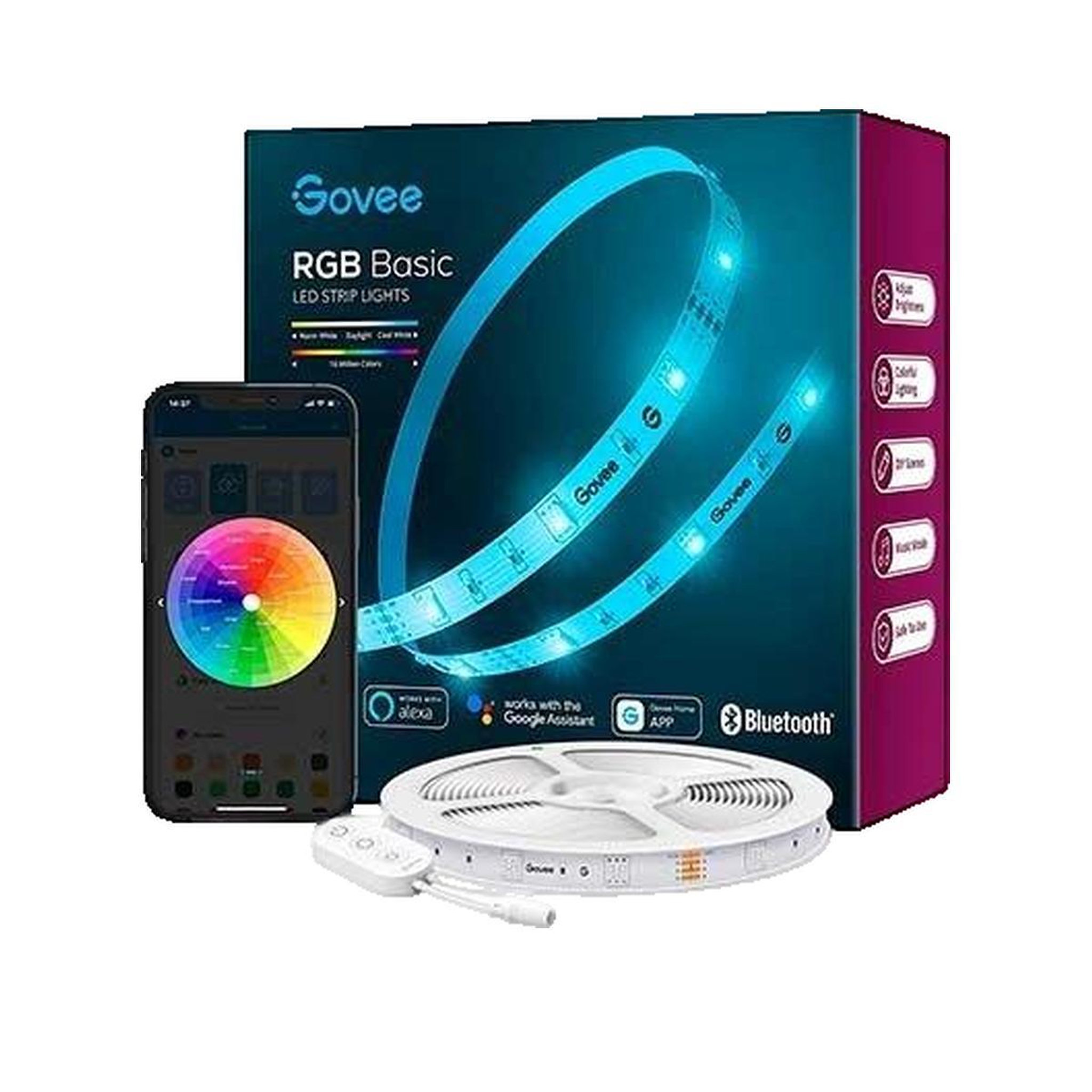 GOVEE Bande lumineuse connectée Govee H615A RGB dynamique 5 mètres