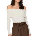 JACQUELINE DE YONG Pull en Maille  Femme JDY Shoulder. Coloris disponibles : Blanc