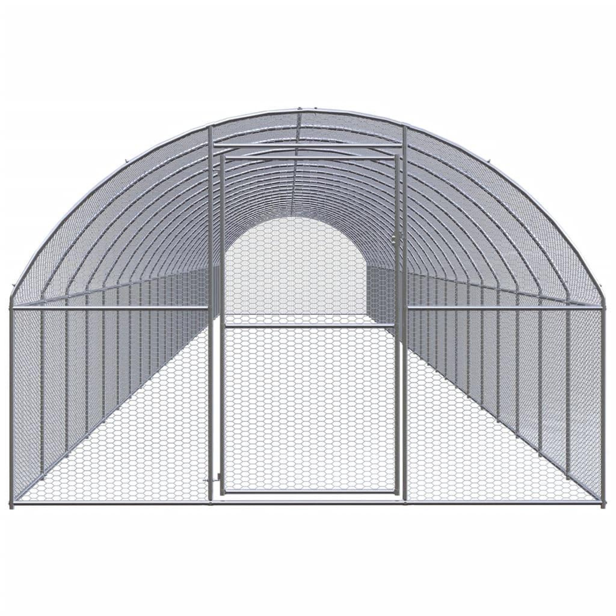 Voir la diapositive 2 : VIDAXL Poulailler d'exterieur 3x24x2 m Acier galvanise