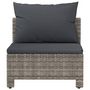 Voir la diapositive 4 : VIDAXL Canape central de jardin avec coussin Gris Resine tressee