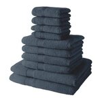 Today Lot de 4 Serviettes de bain TODAY 30x50 + 4 Serviettes de bain50x90 + 2 Draps de bain 70x130 cm 100% Coton - Denim
