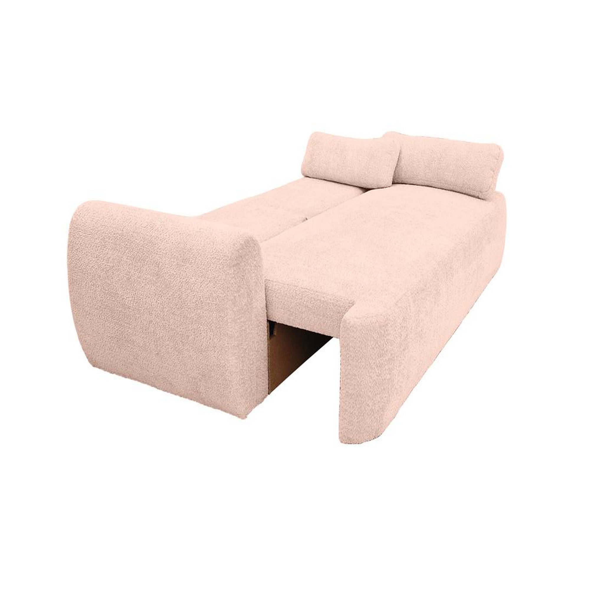 Voir la diapositive 2 : BEST MOBILIER Mahina - canapé droit 3 places - convertible avec coffre - en tissu bouclette