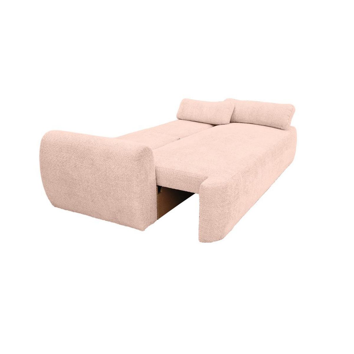 BEST MOBILIER Mahina - canapé droit 3 places - convertible avec coffre - en tissu bouclette