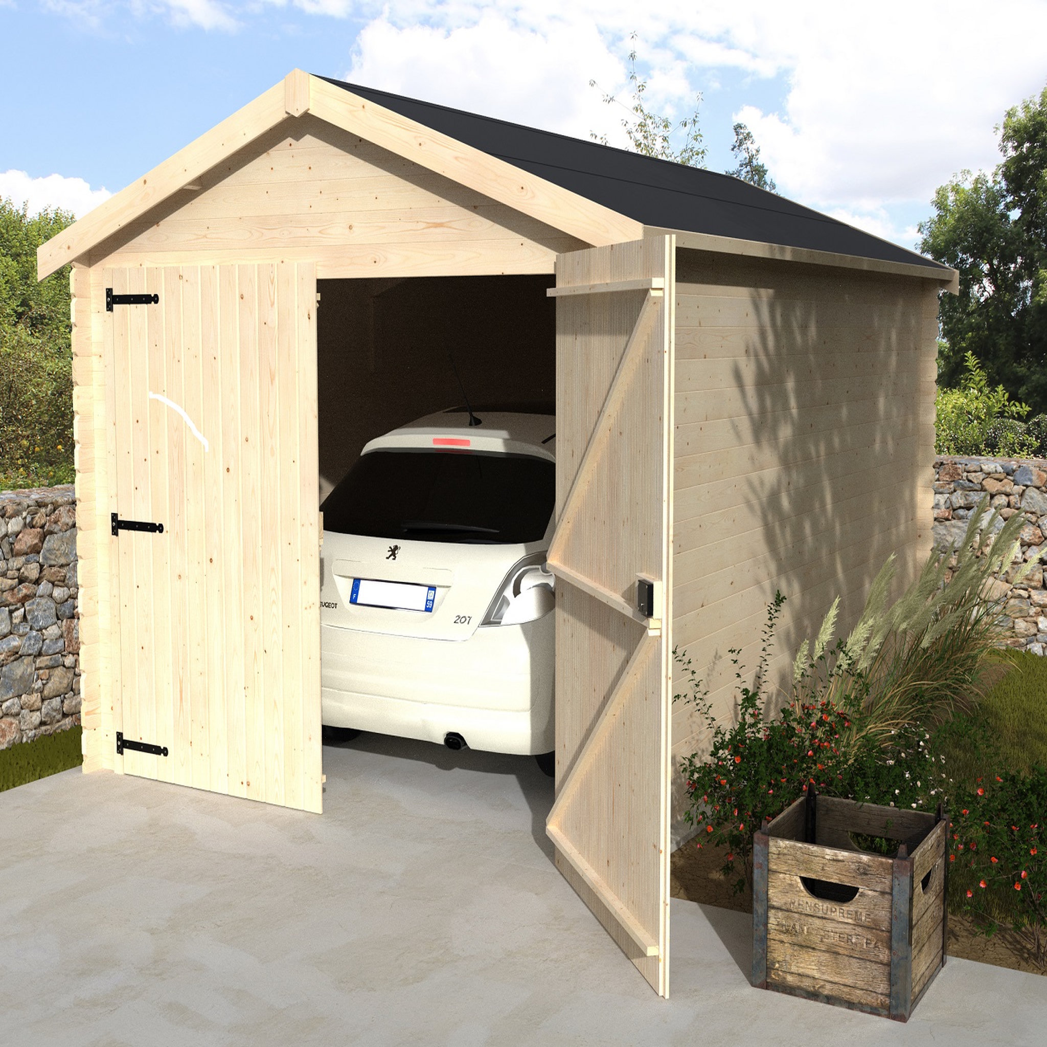 Voir la diapositive 1 : Garage bois Pihama / 12,29 m²