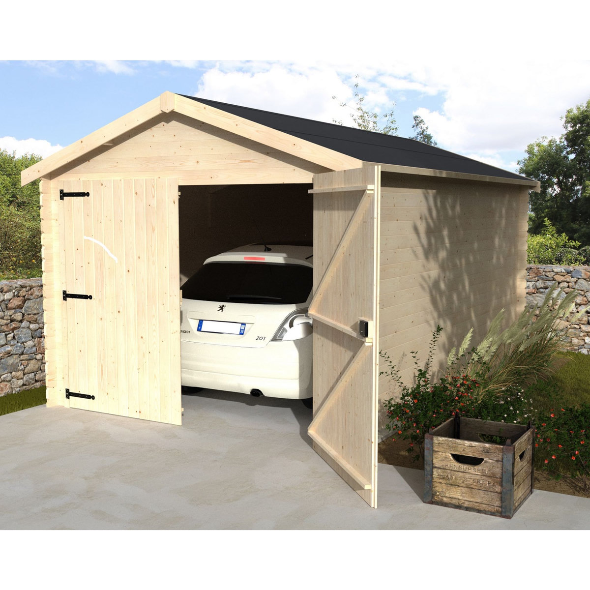 Garage bois Pihama / 12,29 m²