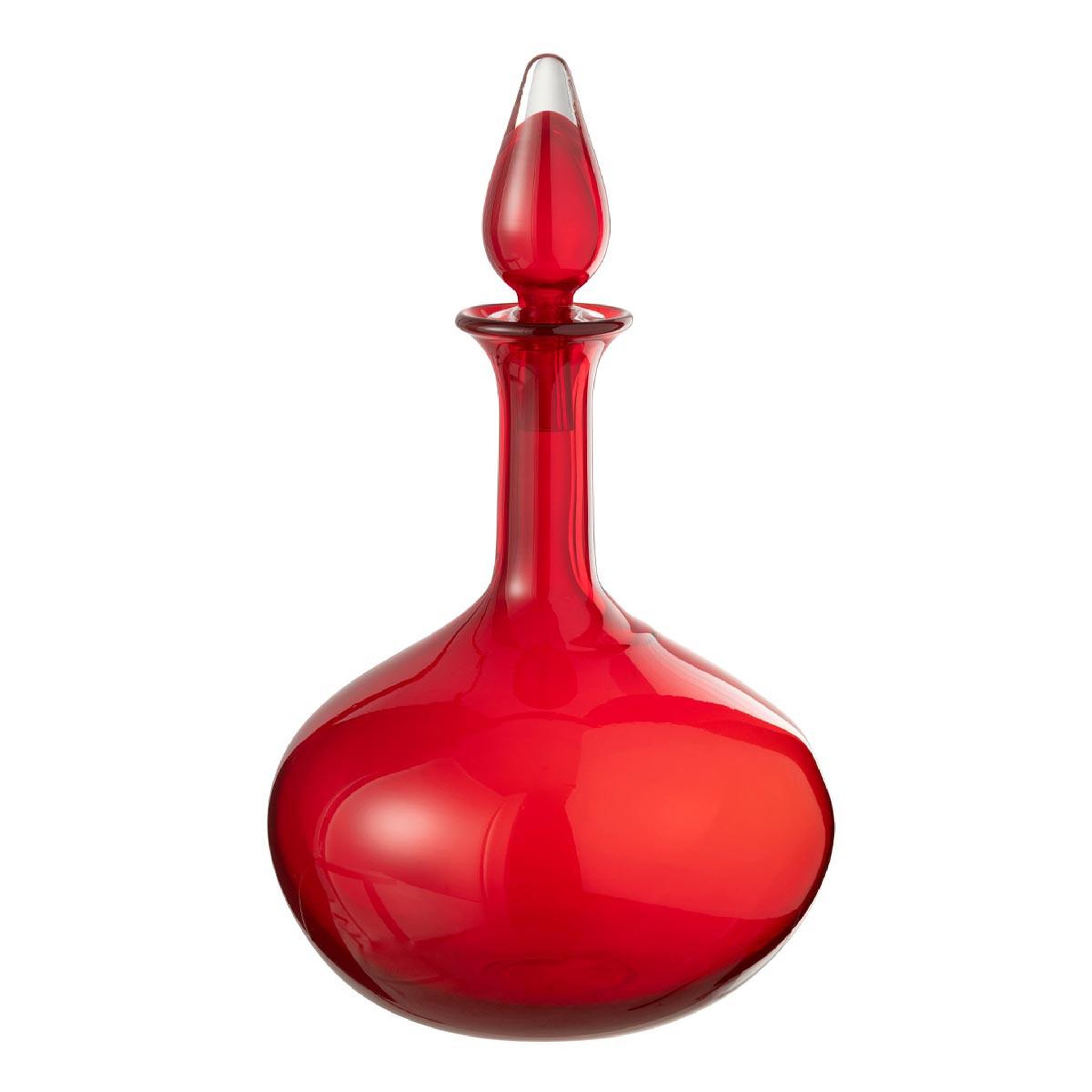 J-LINE Vase bouchon en verre  herschel  33cm rouge