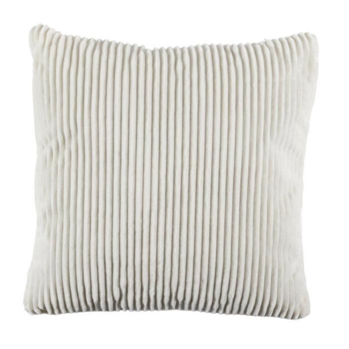 Paris Prix Coussin Déco Flanelle  Grosse Côtes  40x40cm Blanc