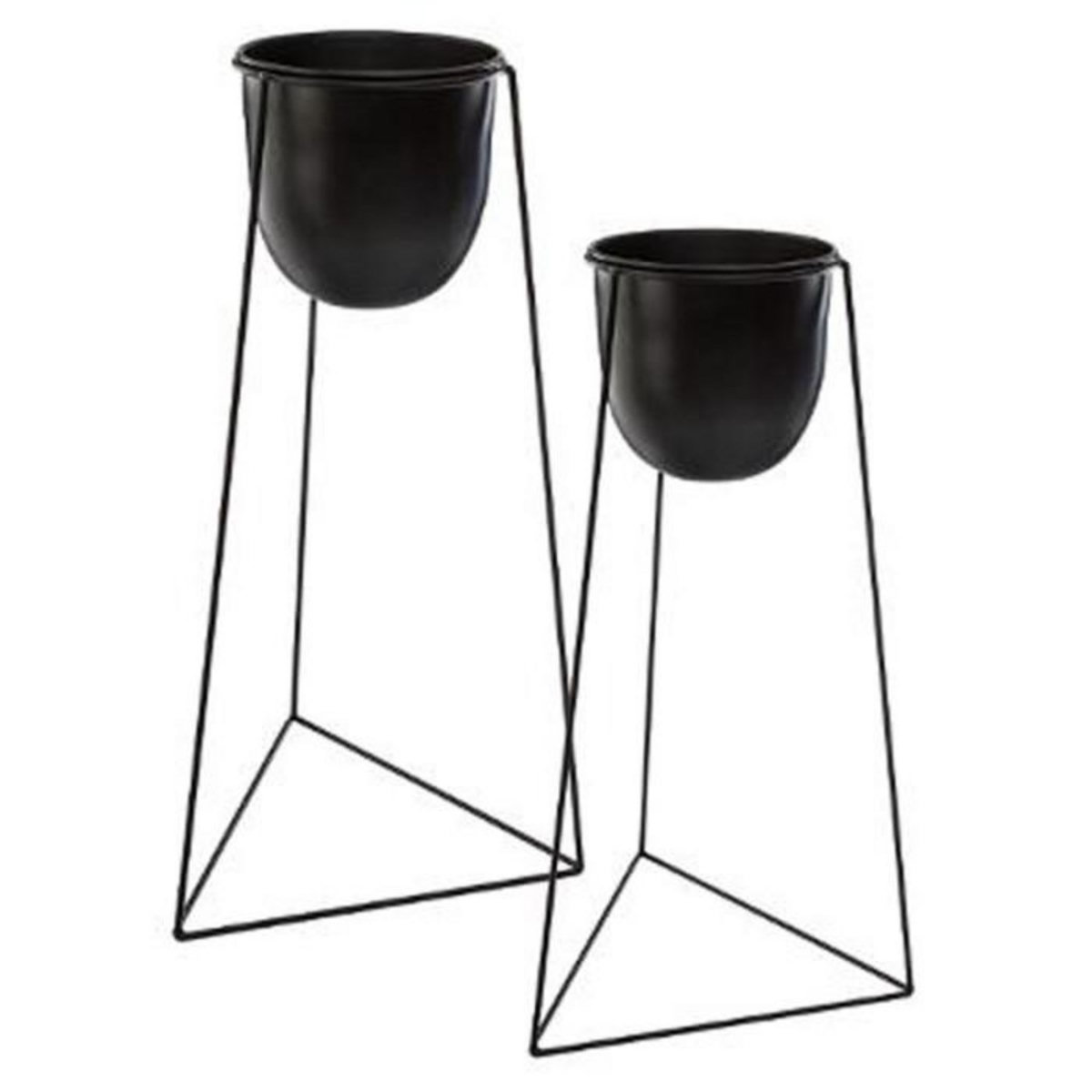 ATMOSPHERA Lot de 2 Cache-Pots sur Pied  Living  60cm Noir