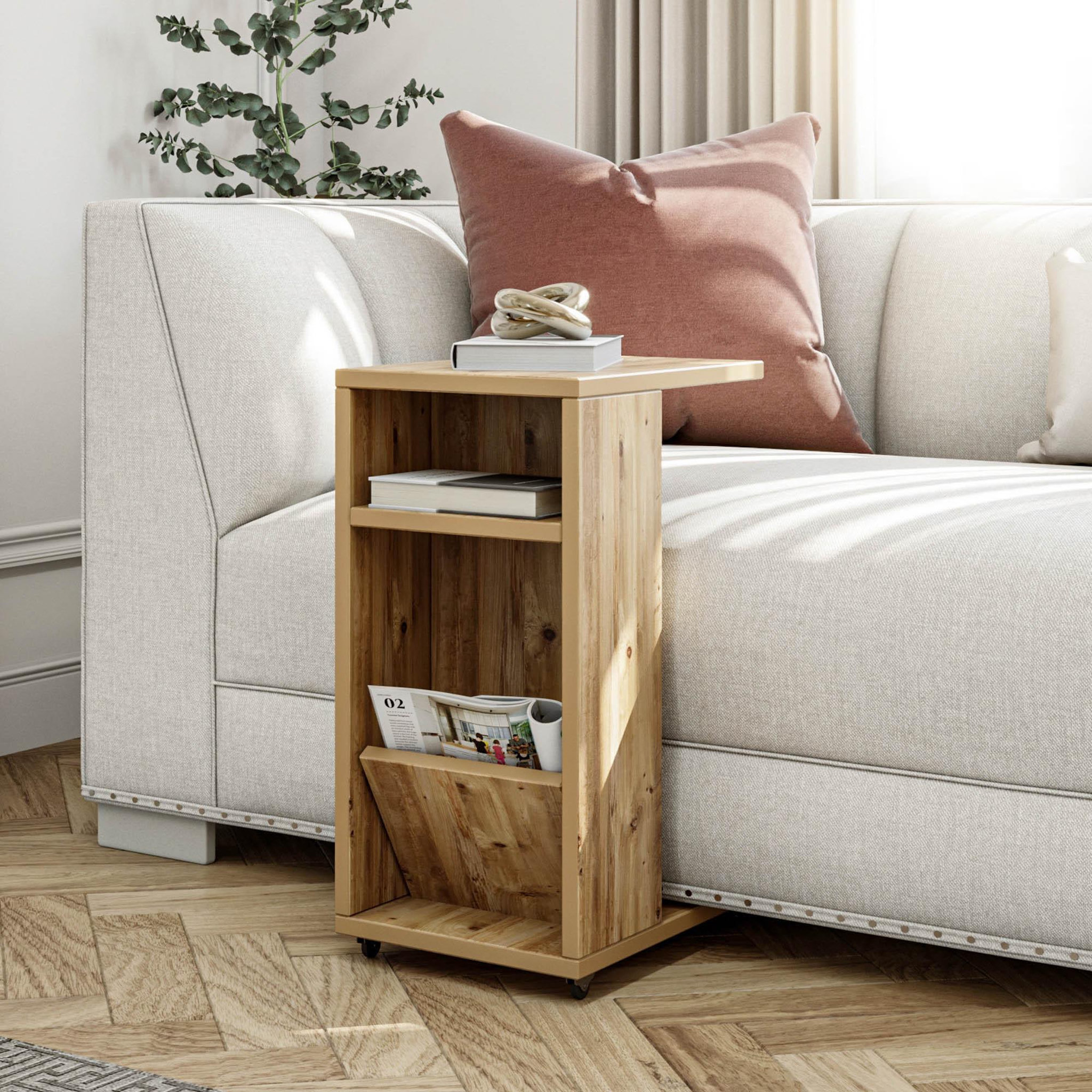 Voir la diapositive 2 : Habitat et Jardin Table d'appoint en bois  Filinta  - 30 x 40 x 63 cm - Marron