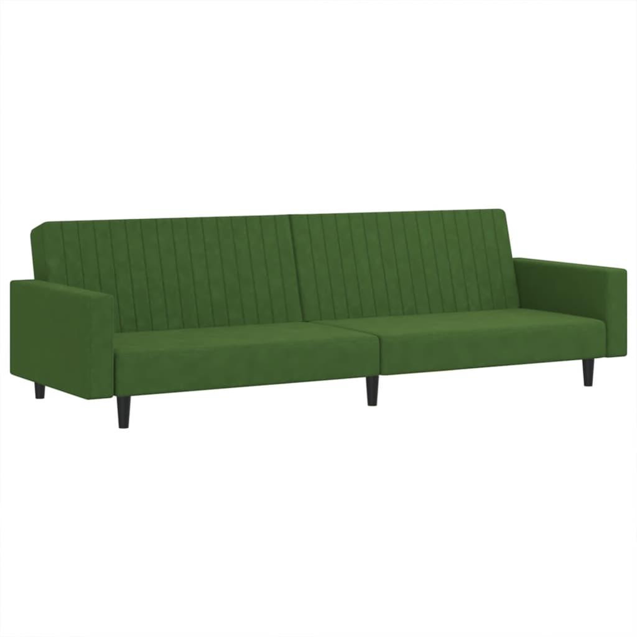 Voir la diapositive 2 : VIDAXL Canape-lit a 2 places vert fonce velours