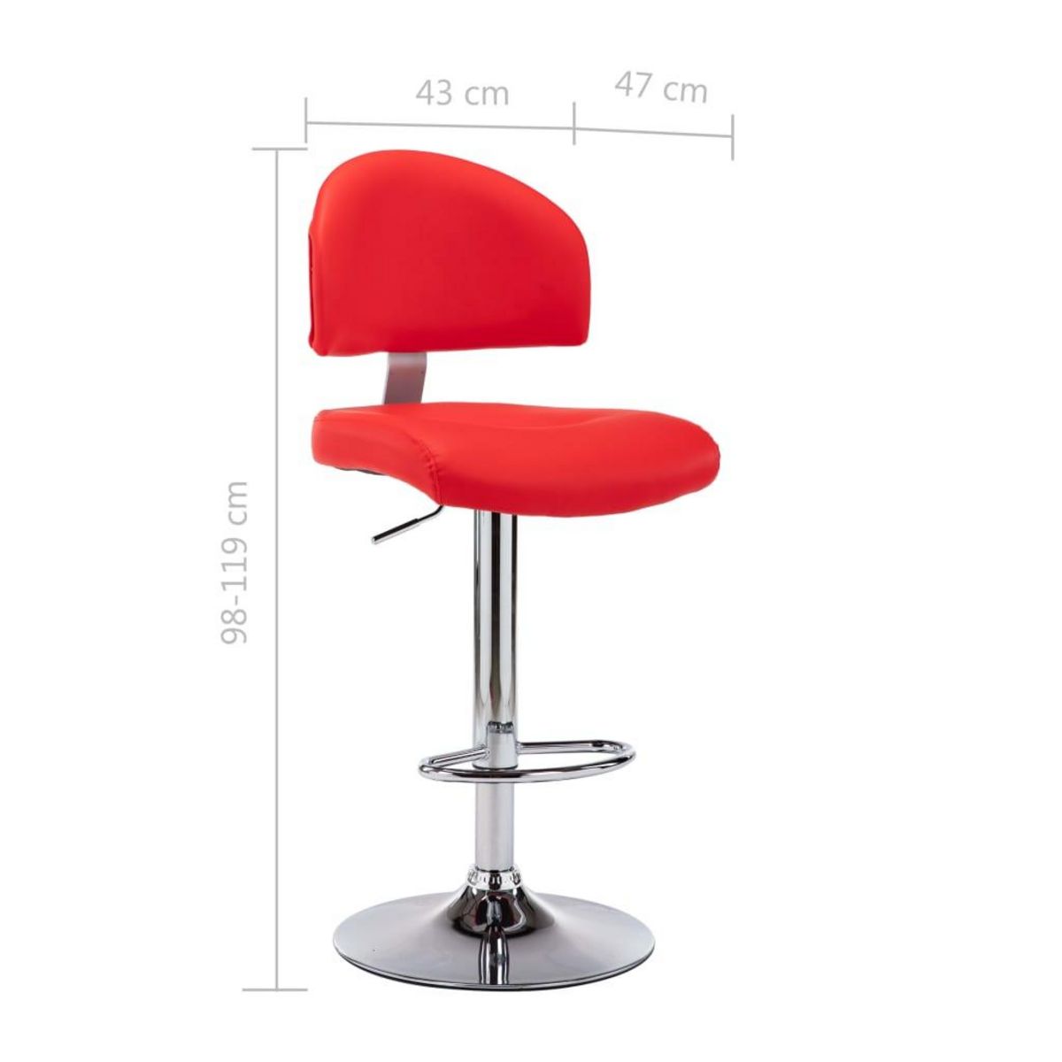 VIDAXL Tabouret de bar Rouge Similicuir