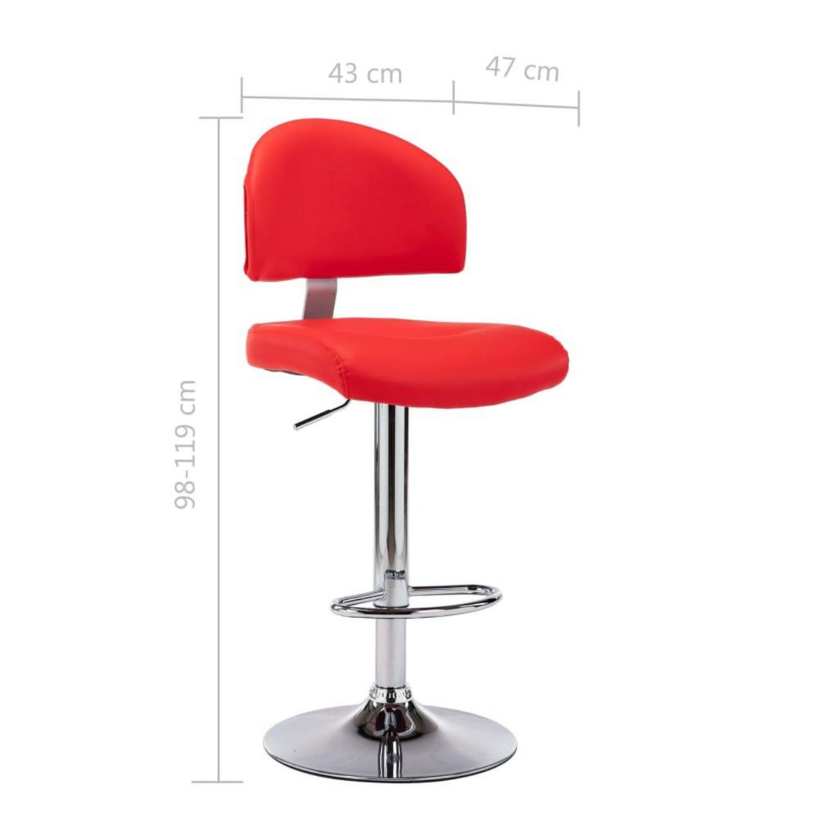 VIDAXL Tabouret de bar Rouge Similicuir