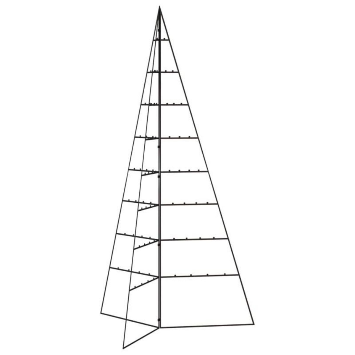 VIDAXL Arbre de Noël en métal pour décoration noir 180 cm