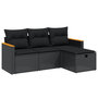 Voir la diapositive 2 : VIDAXL Salon de jardin 4 pcs avec coussins noir resine tressee