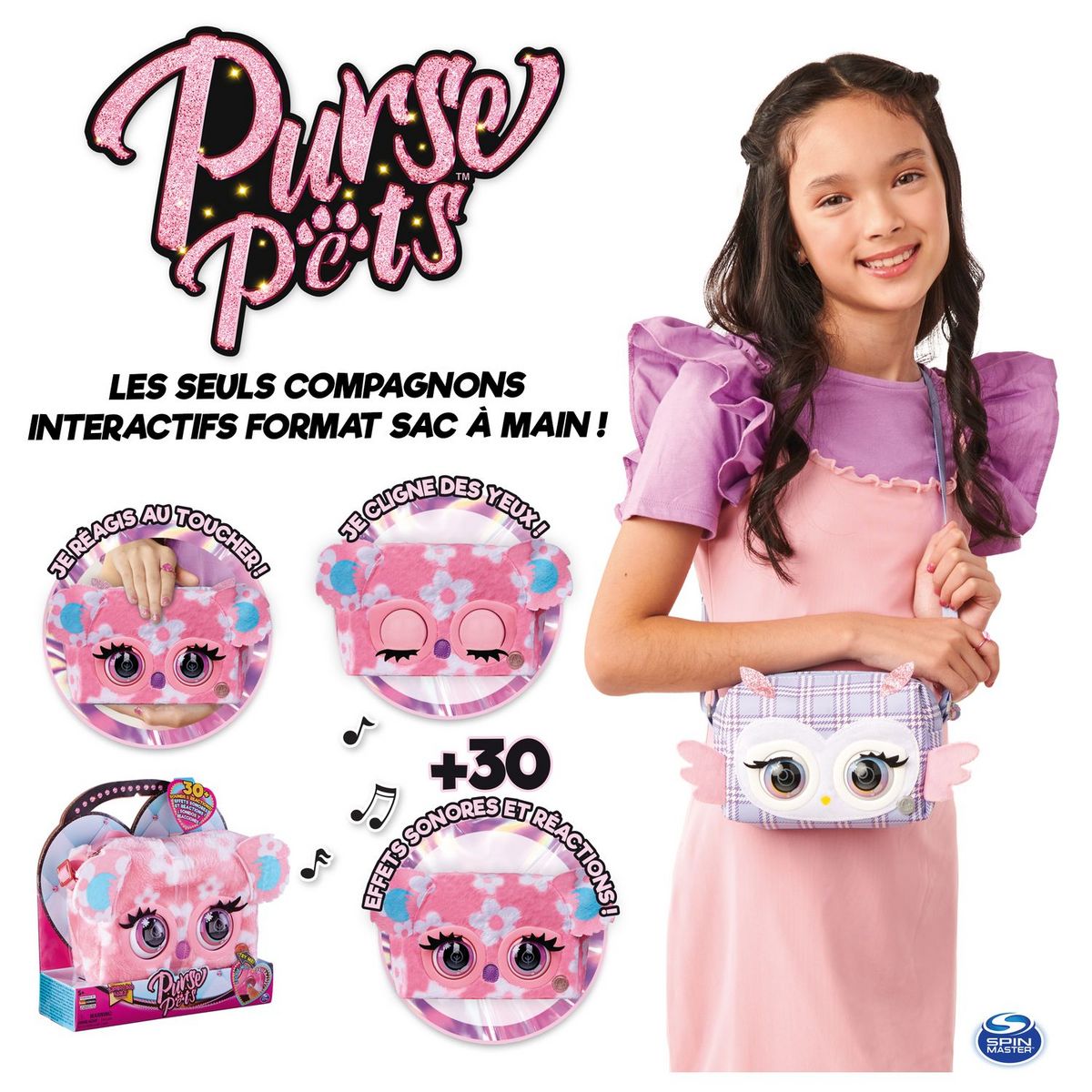 SPIN MASTER Sac Koala rose - PURSE PETS Print Perfect