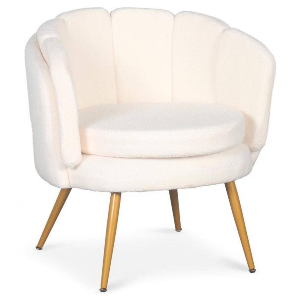 Paris Prix Fauteuil Arrondi en Bouclette  Dabren  80cm Beige