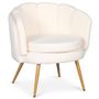 Voir la diapositive 2 : Paris Prix Fauteuil Arrondi en Bouclette  Dabren  80cm Beige