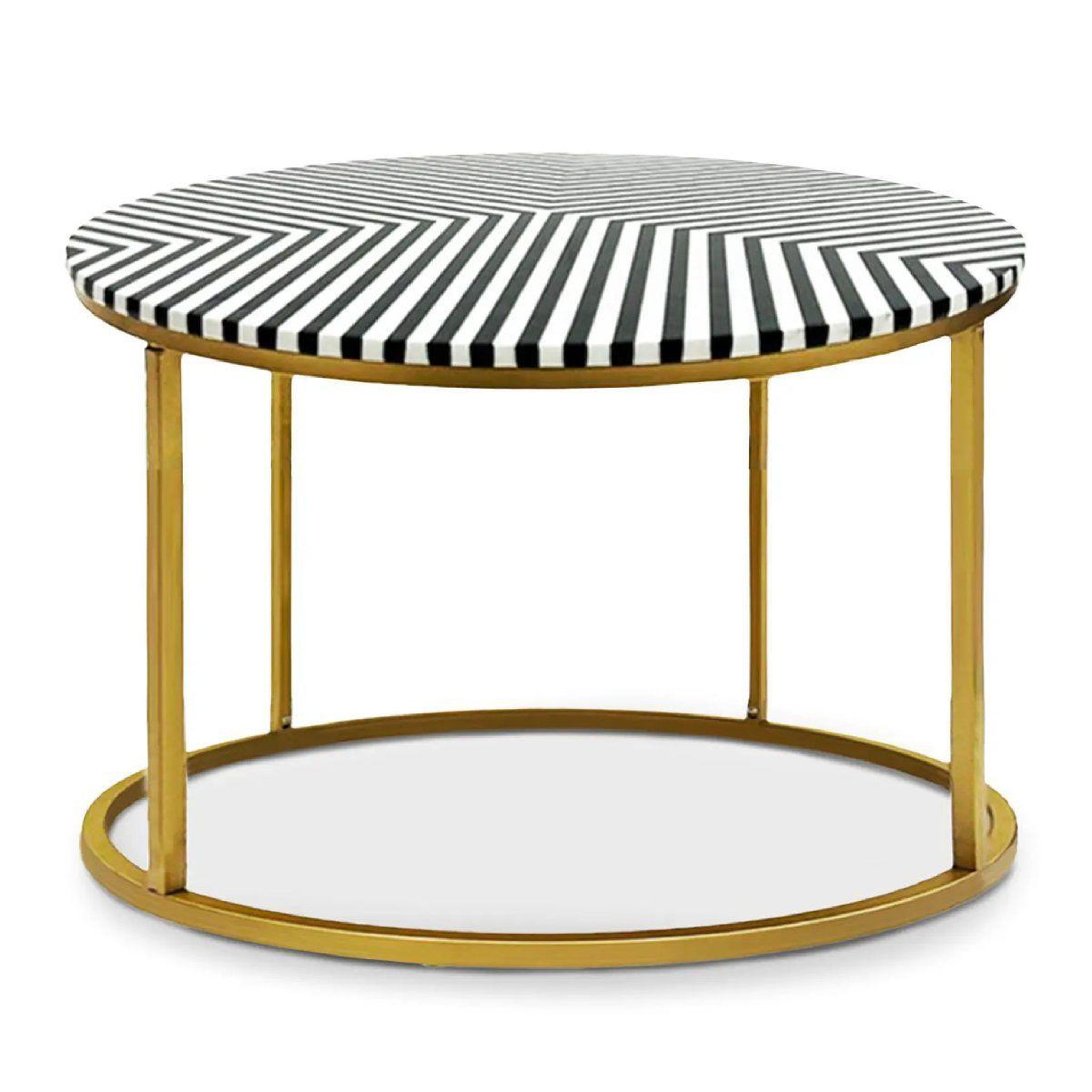 Paris Prix Table basse Design Ronde  Ligne  61cm Noir & Blanc