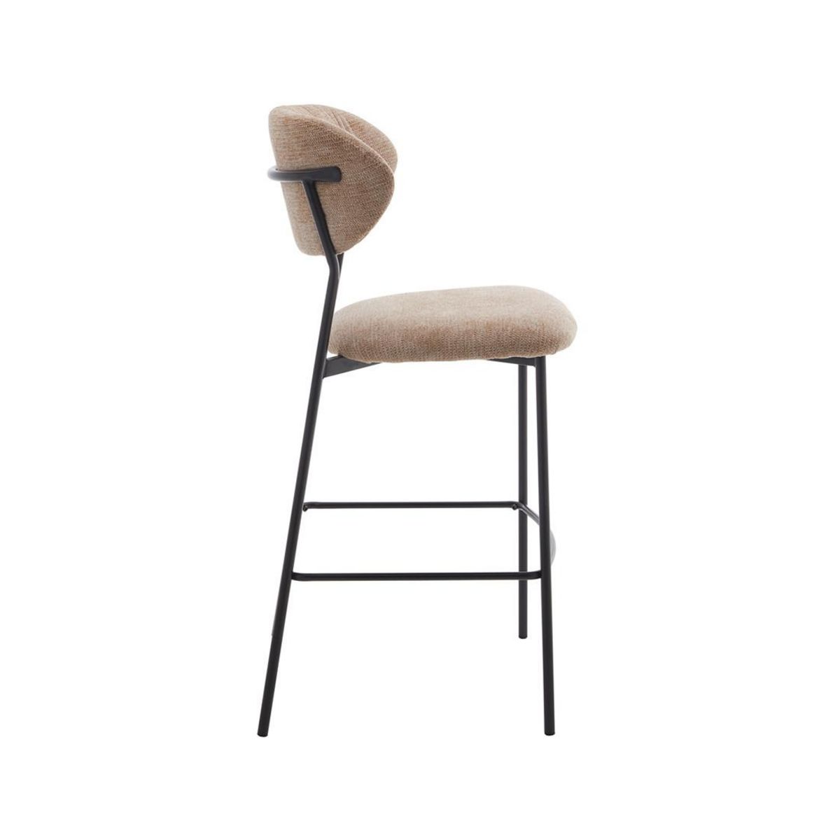 LISA DESIGN Rosita - lot de 4 tabourets de bar - en tissu - beige