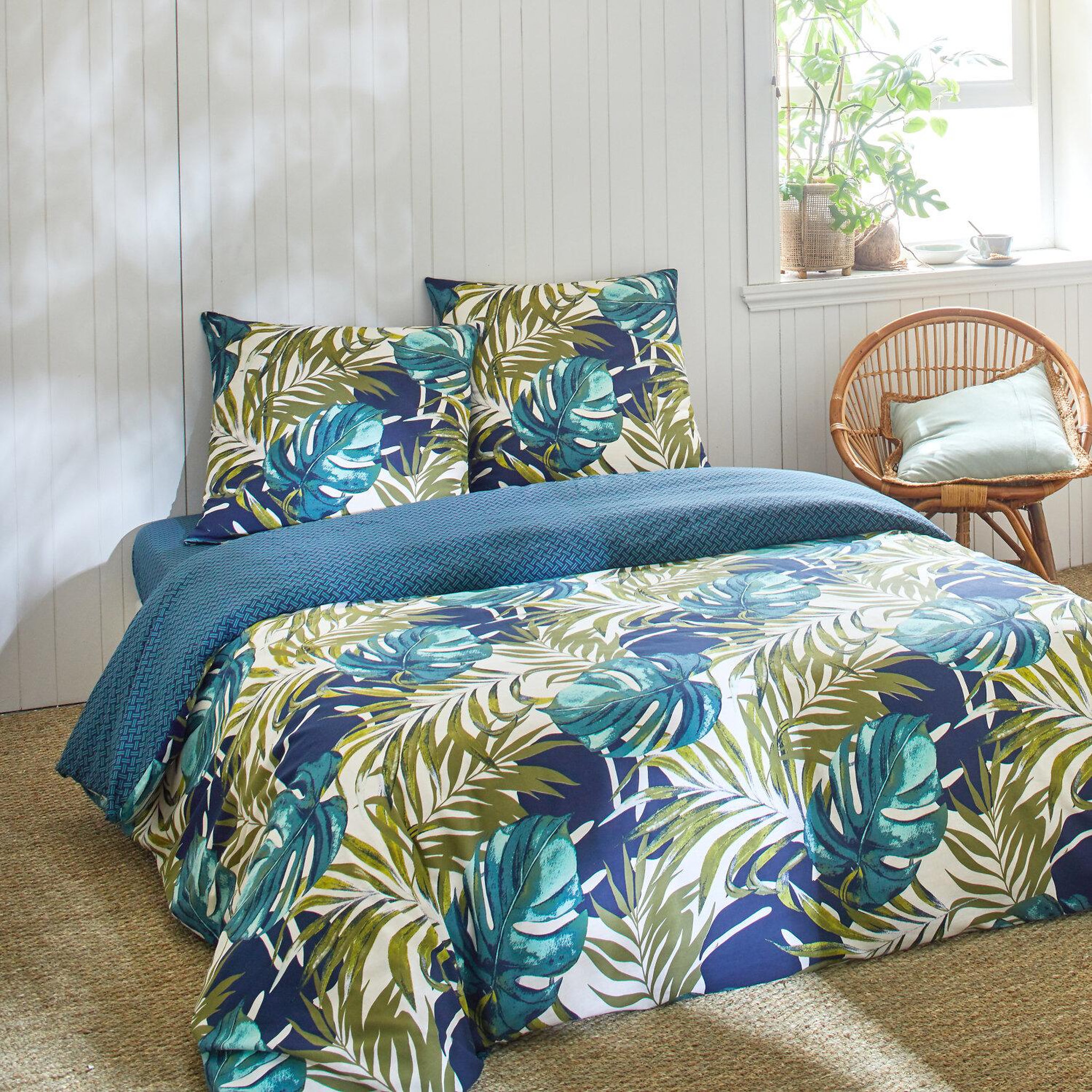 Home collection Parure housse de couette 3 pcs 240x220 cm 100% coton 51 fils terciera