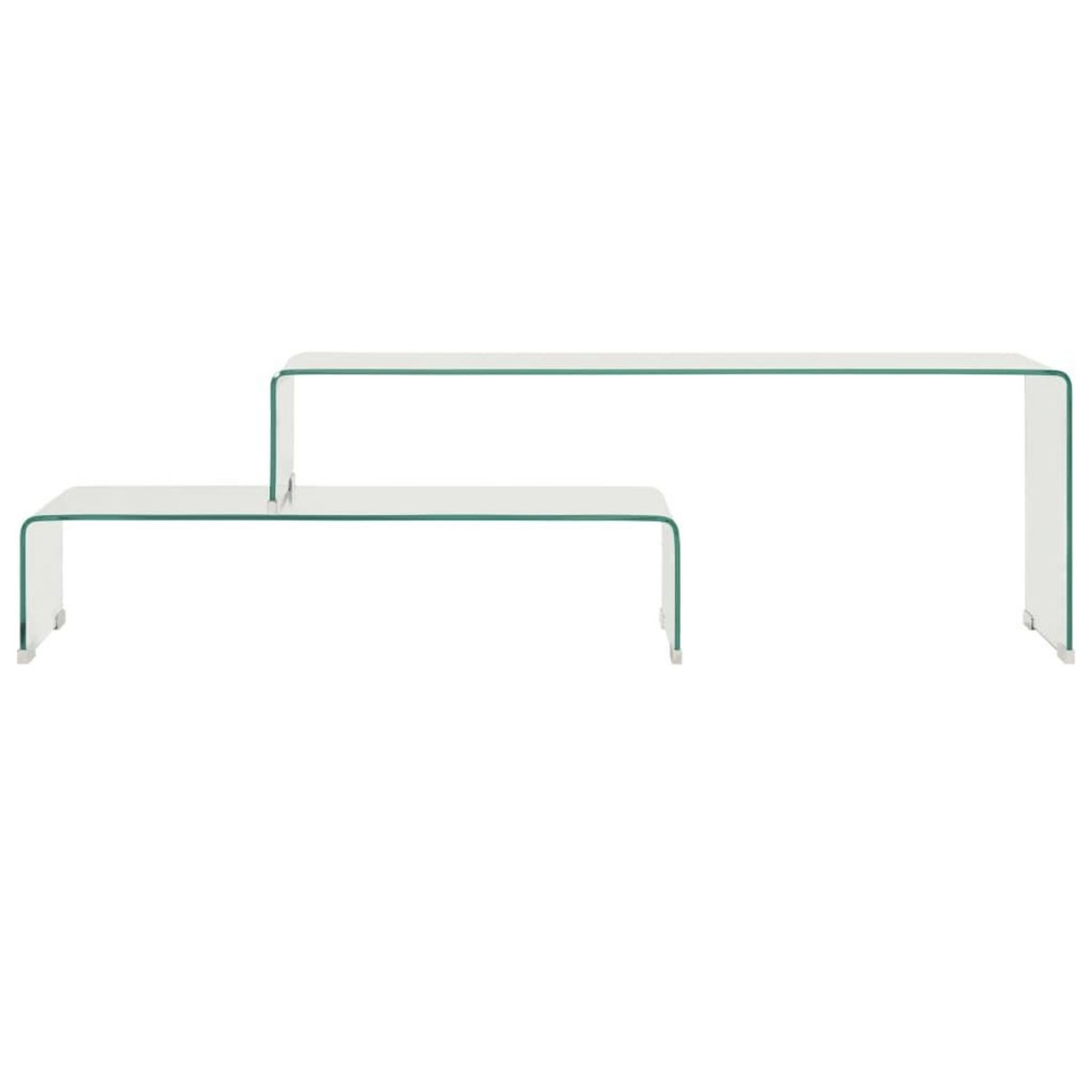VIDAXL Ensemble de table basse 2 pcs 90x30x20/110x30x40cm Verre trempe