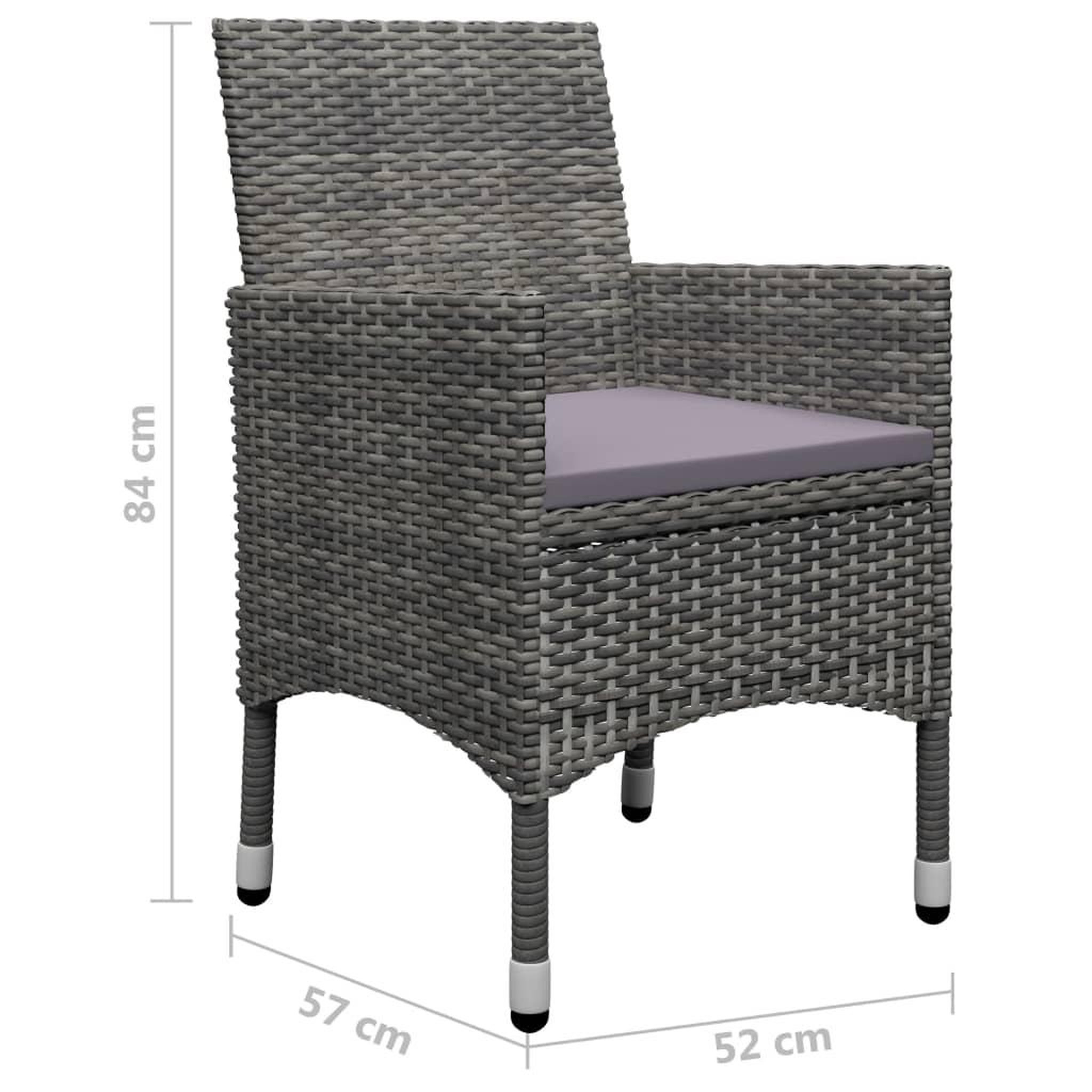 Voir la diapositive 6 : VIDAXL Ensemble a manger de jardin 5 pcs Gris