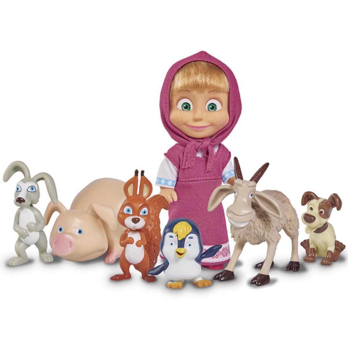 SMOBY Figurine Masha 12 cm et ses petits animaux - Masha et Michka