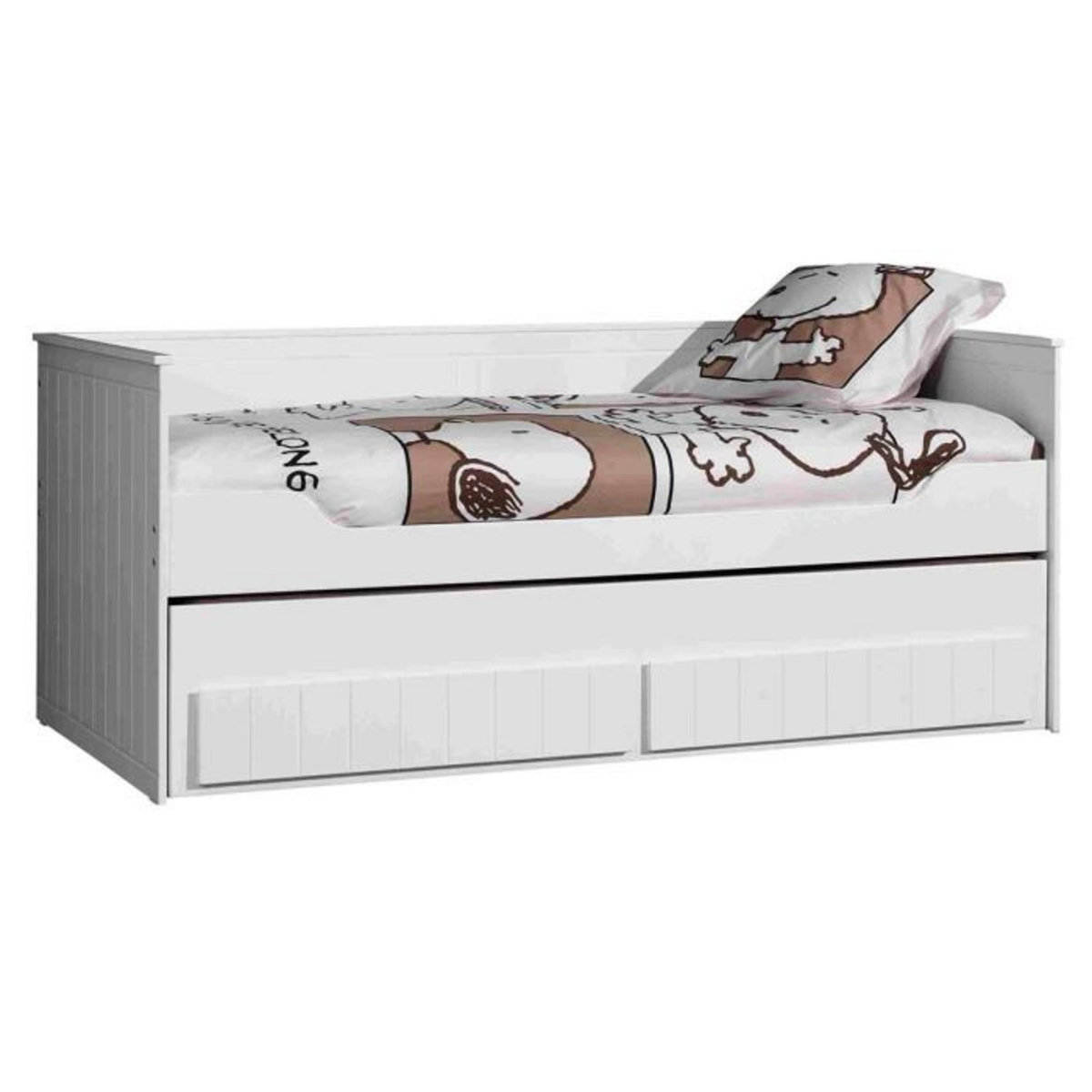 Paris Prix Pack - Lit Capitaine Enfant & Sommier  Robin  90x200cm Blanc