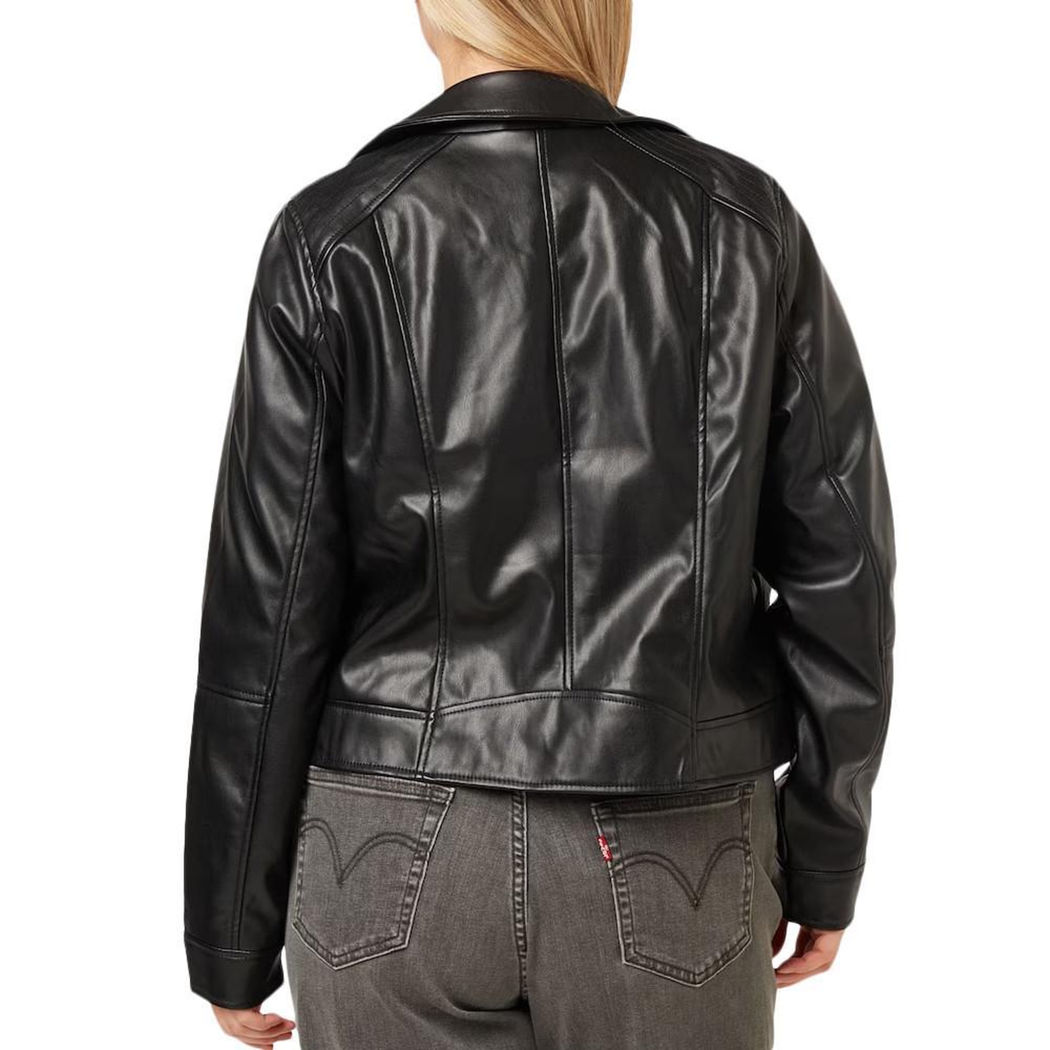 Voir la diapositive 2 : Vero Moda Veste Simili Cuir Noire Femme Vero Moda Curve Bellaanna