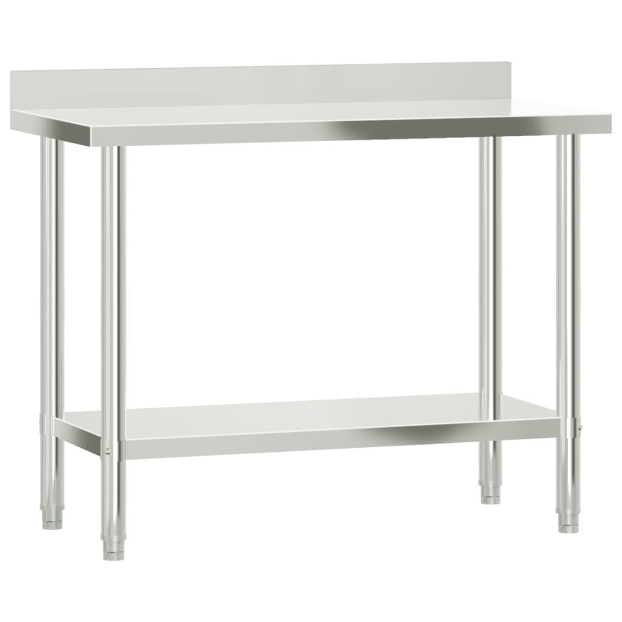 Voir la diapositive 4 : VIDAXL Table de travail de cuisine avec etagere 110x55x120 cm inox