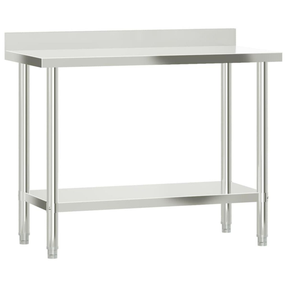 VIDAXL Table de travail de cuisine avec etagere 110x55x120 cm inox