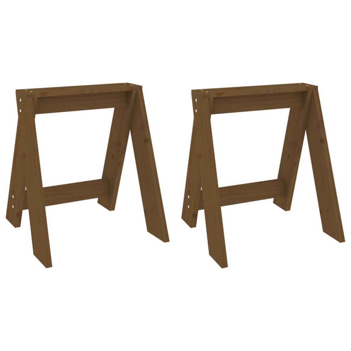 VIDAXL Tabourets lot de 2 marron miel 40x40x45 cm bois massif de pin