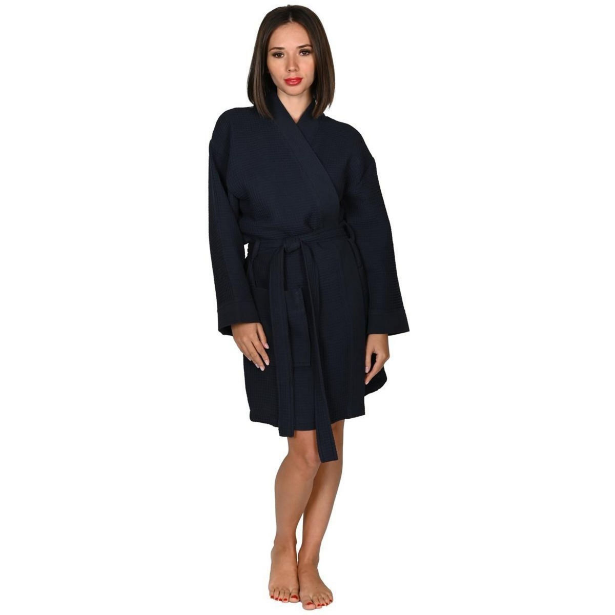 Sensei Maison Peignoir court femme nid d'Abeille col piqué SPA