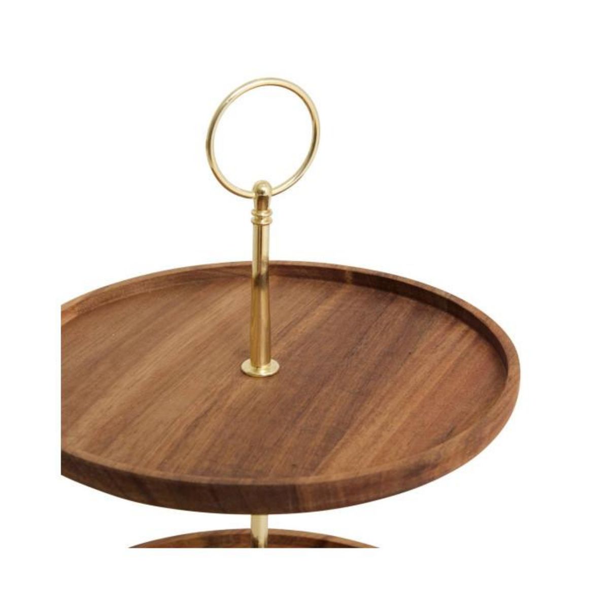 SECRET DE GOURMET Serviteur Rond 2 Étages en Bois  Mina  25cm Marron