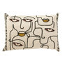 Voir la diapositive 1 : Paris Prix Coussin Déco  Visages  40x68cm Beige